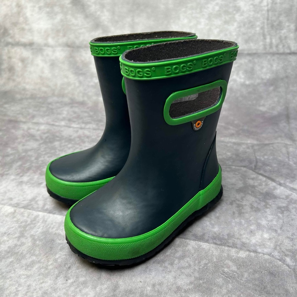 Bogs Skipper Solid Navy Green Waterproof Rain Boots Infant Size 6 72225K-411